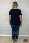 Avalyn V-Neck Tee - Black Tops &amp; Sweaters