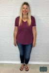 Avalyn V-Neck Tee - Maroon Tops &amp; Sweaters