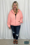 Avril Cozy Zip Up Hoodie - Petal Pink Tops &amp; Sweaters