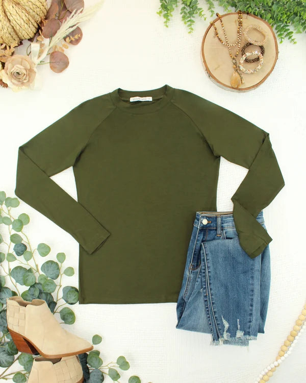 ***PRE-ORDER*** Michelle Mae Blair Long Sleeve Top - Dark Olive