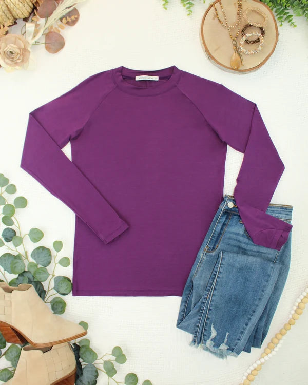 ***PRE-ORDER*** Michelle Mae Blair Long Sleeve Top - Purple