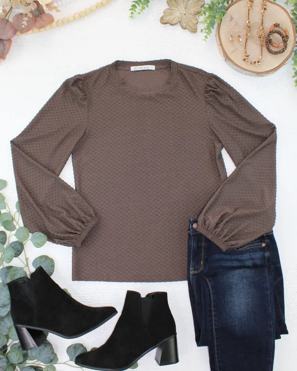 ***PRE-ORDER*** Michelle Mae Miranda Dot Top - Brown