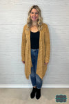 Cascade Cardigan With Thumbholes - Heathered Mustard Tops &amp; Sweaters