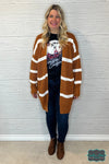 Courtney Striped Knit Cardigan - Rust Tops &amp; Sweaters