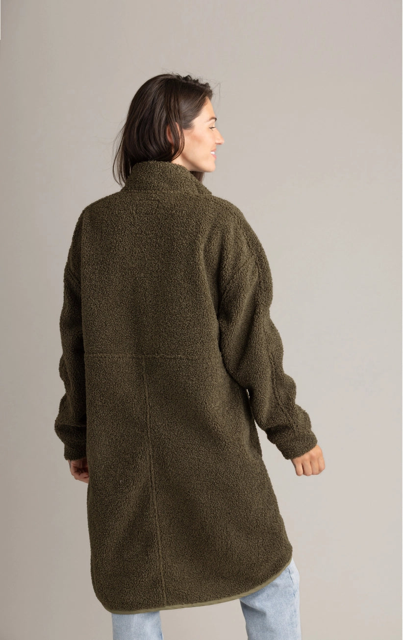 Cori Boucle Fleece Jacket - Dark Olive