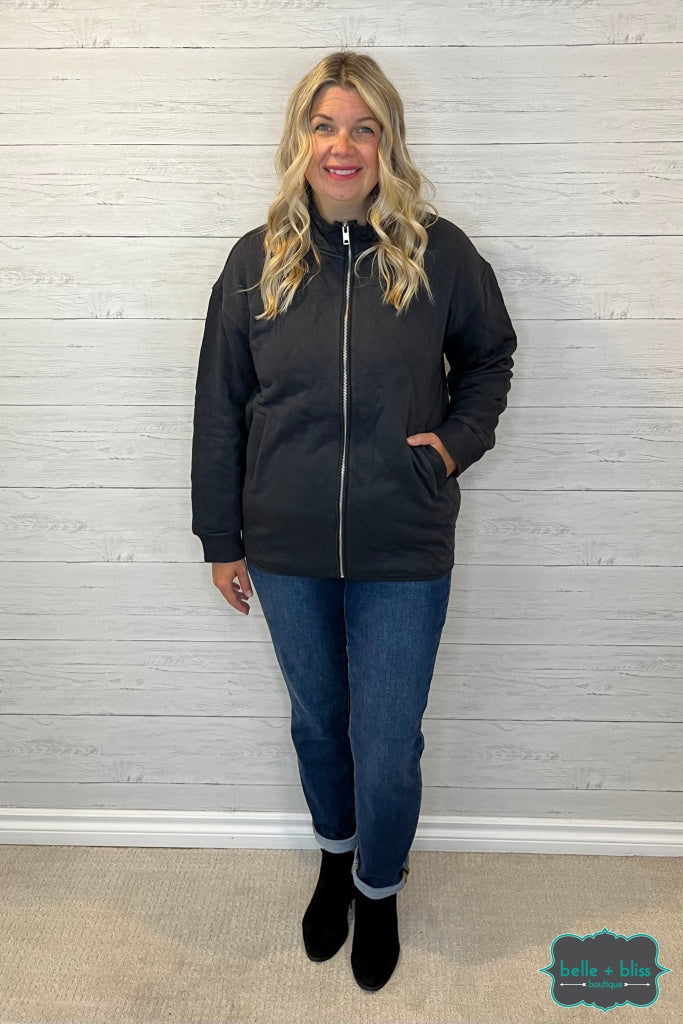 Denita Bomber Jacket - Charcoal Outerwear