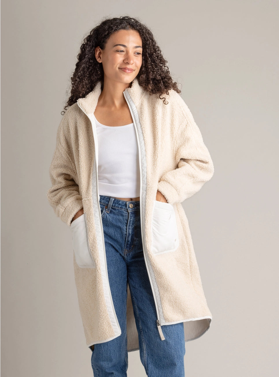 Cori Boucle Fleece Jacket - Oat Cream