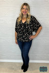 Faye Dolman Wrap Top - Black Tops &amp; Sweaters