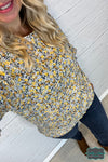 Freya Floral Smocked Top - Mustard Tops &amp; Sweaters