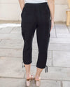Grace and Lace Tencel™ Lyocell Cropped Cargo Pants - Black