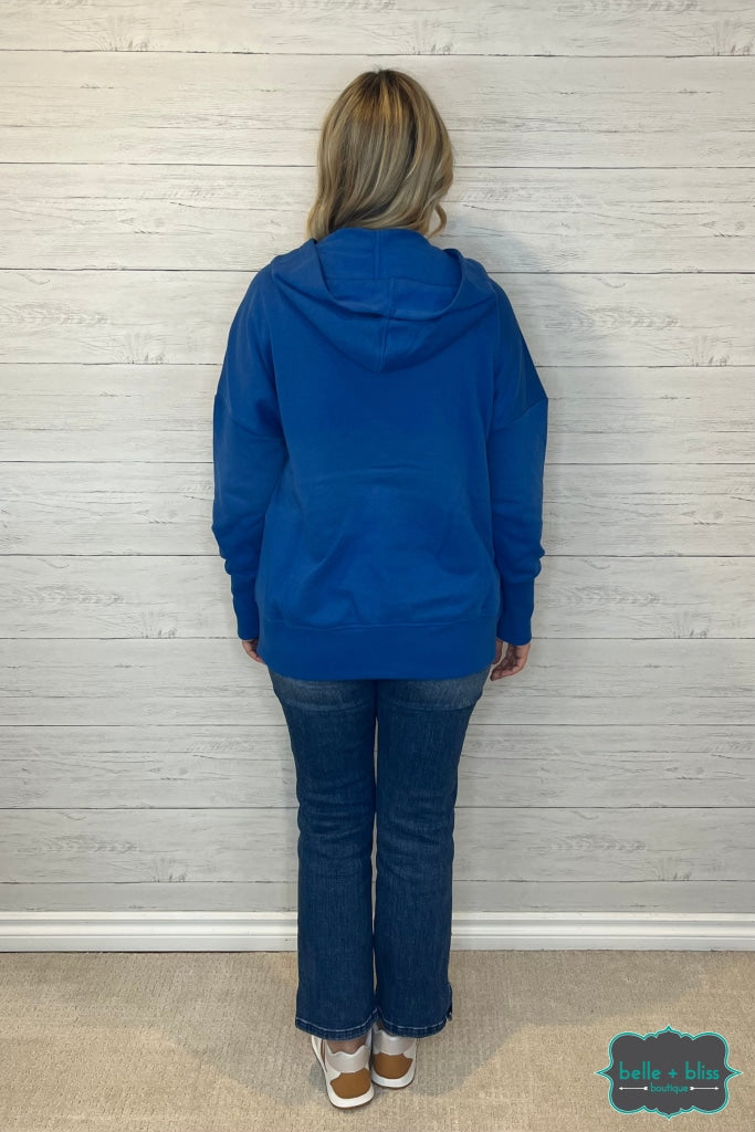 Ginelle Half Snap Hoodie - Classic Blue