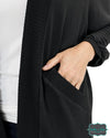 Grace And Lace Buttery Soft Cocoon Cardi - Black Tops &amp; Sweaters