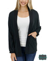 Grace And Lace Buttery Soft Cocoon Cardi - Black Tops &amp; Sweaters