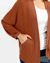 Grace And Lace Buttery Soft Cocoon Cardi - Cinnamon Tops &amp; Sweaters