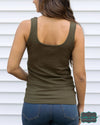 Grace And Lace Perfect Fit Seamless Ribbed Tank - Olive Tops &amp; Sweaters