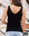 Grace And Lace Reversible Perfect Fit Tank - Standard Length Black Tops &amp; Sweaters