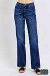 Judy Blue ’Jayden’ High Rise Tummy Control Classic Straight Denim - Dark Wash Bottoms