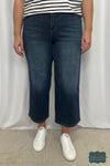 Judy Blue ’Paxton’ Mid Rise Tummy Control Crop Wide Leg Denim - Dark Wash Bottoms