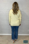 Julie Waffle V-Neck Sweater - Butter Yellow Tops &amp; Sweaters