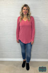 Kim Long Sleeve Luxe Tee - Rose Tops &amp; Sweaters