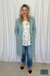 Michelle Mae ’Colbie’ Ribbed Cardigan - Dusty Blue Tops &amp; Sweaters