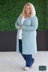 Michelle Mae ’Colbie’ Ribbed Cardigan - Dusty Blue Tops &amp; Sweaters