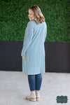 Michelle Mae ’Colbie’ Ribbed Cardigan - Dusty Blue Tops &amp; Sweaters