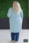 Michelle Mae ’Colbie’ Ribbed Cardigan - Dusty Blue Tops &amp; Sweaters