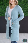 Michelle Mae ’Colbie’ Ribbed Cardigan - Dusty Blue Tops &amp; Sweaters