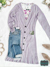 Michelle Mae ’Colbie’ Ribbed Cardigan - Lavender Tops &amp; Sweaters