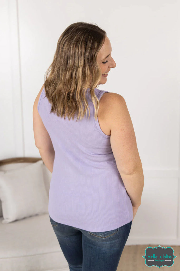 Michelle Mae ’Mila’ Zipper Tank - Lavender Tops &amp; Sweaters