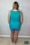 Mira Henley Tank - Turquoise Tops &amp; Sweaters