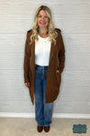 Monita Longline Hooded Cardigan - Cocoa Dust Tops &amp; Sweaters