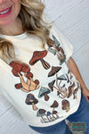 Mushroom Oversized Graphic Tee - Cream Tops &amp; Sweaters