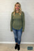 Nancy Waffle Snap Henley - Olive Tops & Sweaters