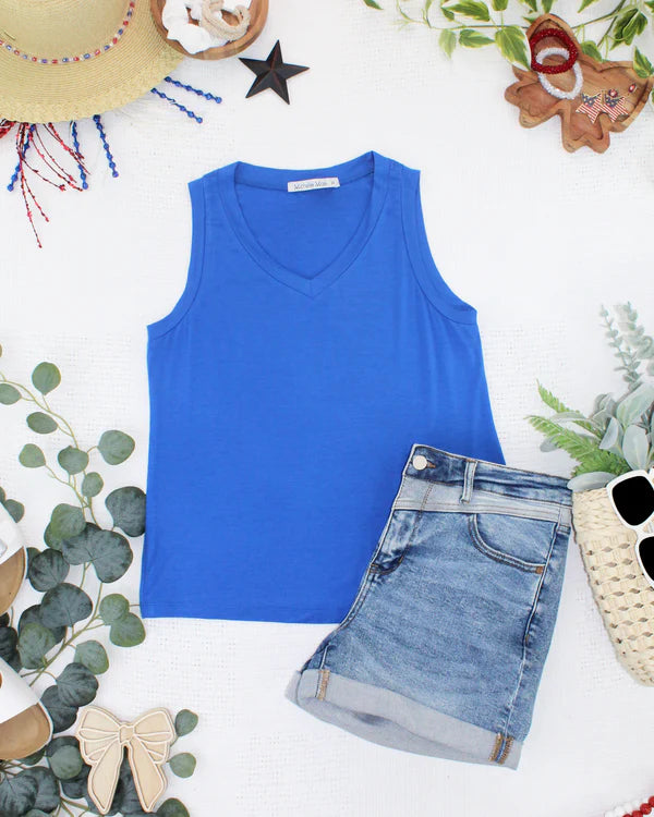***PRE-ORDER*** Michelle Mae Noelle Tank - Blue