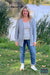 Olivia Waffle Knit Cardigan With Pockets - Heather Grey Tops & Sweaters