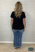 Phoebe Waffle Tee - Black Tops & Sweaters