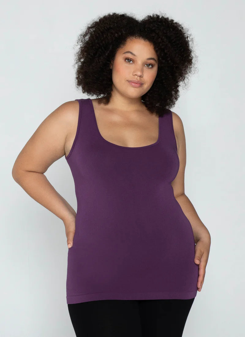 C'est Moi "Bamboo Curvy Size Tank" - Purple