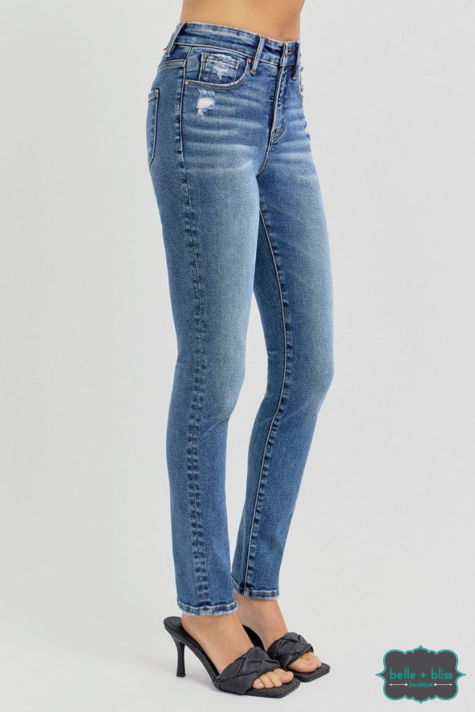 Risen ’Brady’ Tummy Control High Rise Skinny Denim - Mid Wash Bottoms