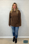 Sarah Corded Pullover - Brown Tops &amp; Sweaters