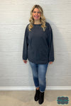 Sarah Corded Pullover - Charcoal Tops &amp; Sweaters