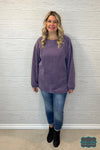 Sarah Corded Pullover - Dusty Purple Tops &amp; Sweaters