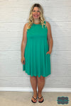 Selina Tank Dress With Pockets - Kelly Green Dresses &amp; Skirts