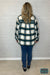Shannon Sherpa Lined Plaid Shacket - Teal Outerwear
