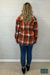 Tammy Flannel Button Up Top - Rust Plaid Tops & Sweaters