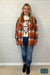 Tammy Flannel Button Up Top - Rust Plaid Tops & Sweaters