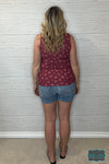 Tyra Floral Henley Tank - Berry Tops &amp; Sweaters
