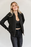 Ampersand Quilted Bomber - Black
