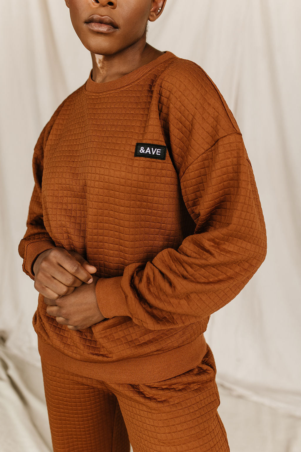 Ampersand Quilted Pullover - Copper &ave
